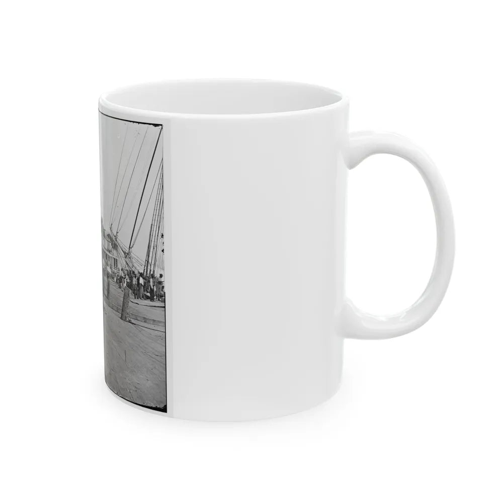 City Point, Va. African Americans Unloading Vessels At Landing (U.S. Civil War) White Coffee Mug-Go Mug Yourself