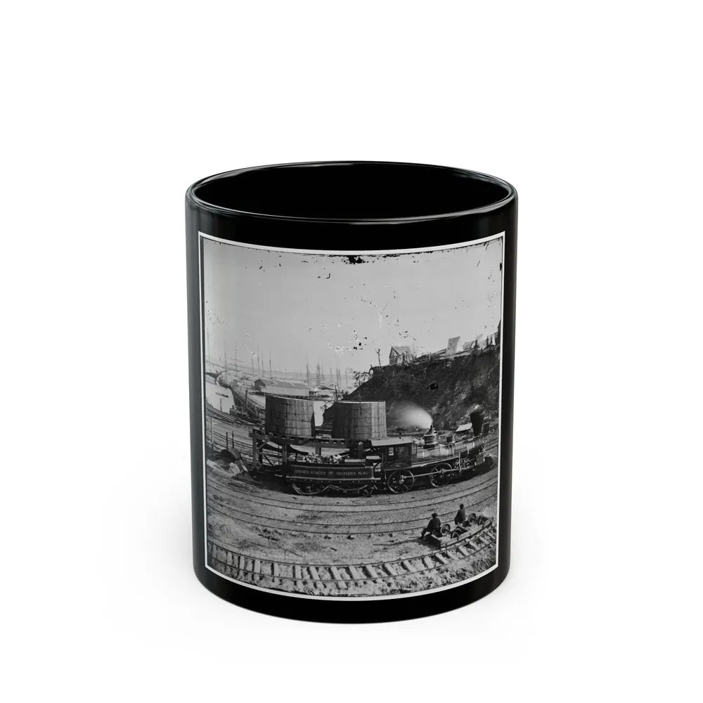 City Point, Va. Another Locomotive At The Same Point (U.S. Civil War) Black Coffee Mug-11oz-Go Mug Yourself