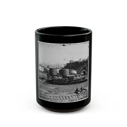 City Point, Va. Another Locomotive At The Same Point (U.S. Civil War) Black Coffee Mug-15oz-Go Mug Yourself