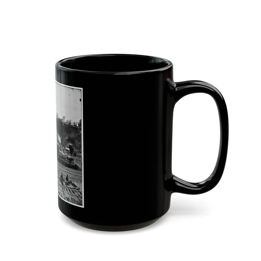 City Point, Va. Another Locomotive At The Same Point (U.S. Civil War) Black Coffee Mug-Go Mug Yourself