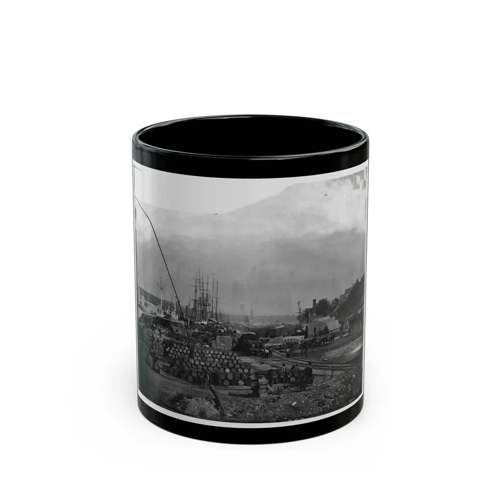 City Point, Va. Federal Supplies Deposited On The Landing (U.S. Civil War) Black Coffee Mug-11oz-Go Mug Yourself