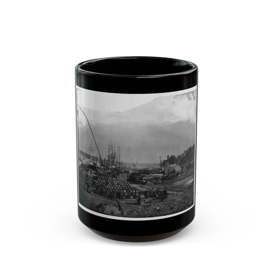 City Point, Va. Federal Supplies Deposited On The Landing (U.S. Civil War) Black Coffee Mug-15oz-Go Mug Yourself