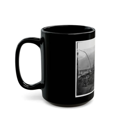 City Point, Va. Federal Supplies Deposited On The Landing (U.S. Civil War) Black Coffee Mug-Go Mug Yourself