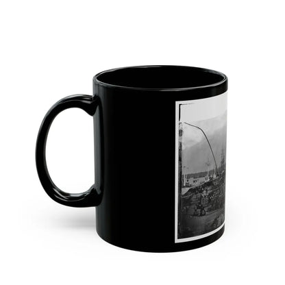 City Point, Va. Federal Supplies Deposited On The Landing (U.S. Civil War) Black Coffee Mug-Go Mug Yourself