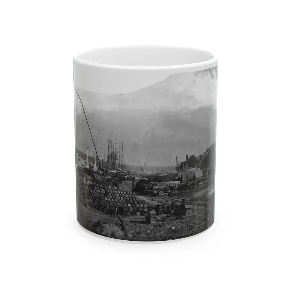 City Point, Va. Federal Supplies Deposited On The Landing (U.S. Civil War) White Coffee Mug-11oz-Go Mug Yourself