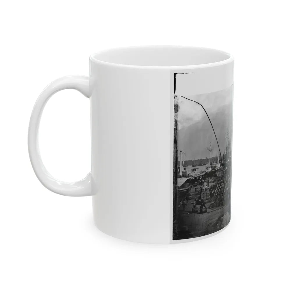 City Point, Va. Federal Supplies Deposited On The Landing (U.S. Civil War) White Coffee Mug-Go Mug Yourself