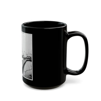 City Point, Va. Wharf, Federal Artillery, And Anchored Schooners (U.S. Civil War) Black Coffee Mug-Go Mug Yourself