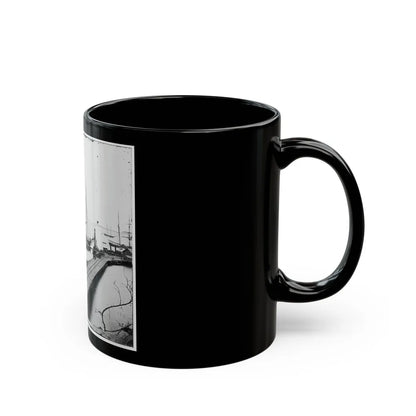 City Point, Va. Wharf, Federal Artillery, And Anchored Schooners (U.S. Civil War) Black Coffee Mug-Go Mug Yourself