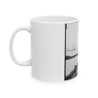 City Point, Va. Wharf, Federal Artillery, And Anchored Schooners (U.S. Civil War) White Coffee Mug-Go Mug Yourself