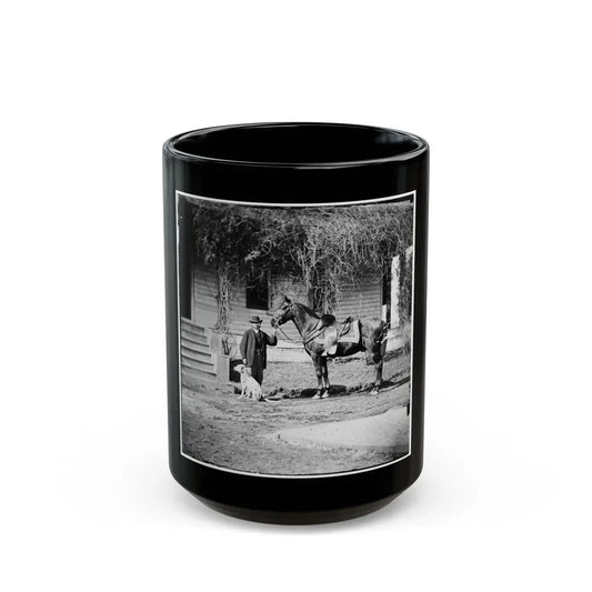 City Point, Virginia. Gen. Rufus Ingalls' Horse And Dog (U.S. Civil War) Black Coffee Mug 15oz - Go Mug Yourself