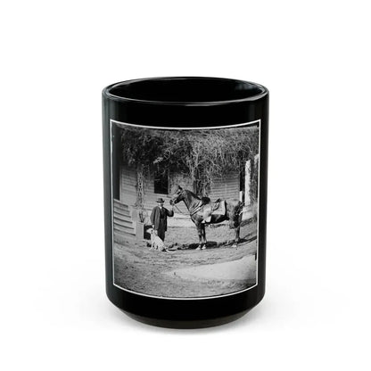 City Point, Virginia. Gen. Rufus Ingalls' Horse And Dog (U.S. Civil War) Black Coffee Mug 15oz - Go Mug Yourself