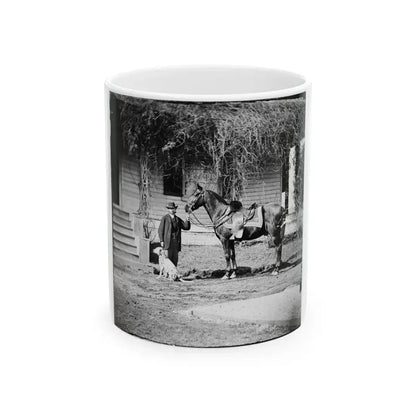 City Point, Virginia. Gen. Rufus Ingalls' Horse And Dog (U.S. Civil War) White Coffee Mug 11oz - Go Mug Yourself