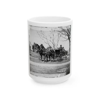 City Point, Virginia. Gen. Rufus Ingalls In Buggy With Colored Boy (U.S. Civil War) White Coffee Mug 15oz - Go Mug Yourself