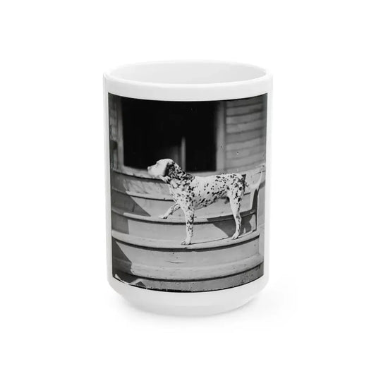 City Point, Virginia. General Rufus Ingall's Coach Dog (U.S. Civil War) White Coffee Mug 15oz - Go Mug Yourself