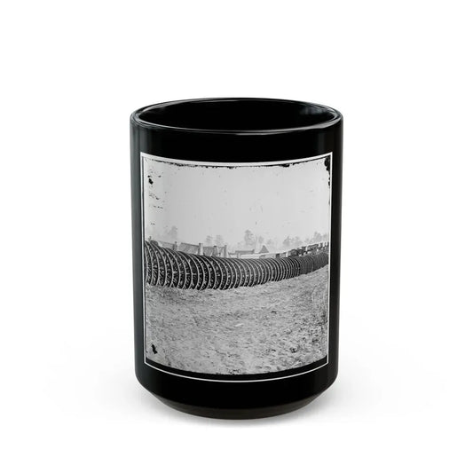 City Point, Virginia (Vicinity). Park Of Army Wagon Wheels (U.S. Civil War) Black Coffee Mug 15oz - Go Mug Yourself