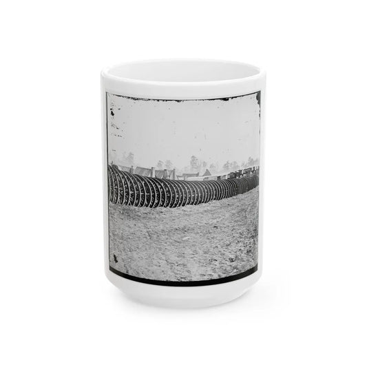 City Point, Virginia (Vicinity). Park Of Army Wagon Wheels (U.S. Civil War) White Coffee Mug-15oz-Go Mug Yourself