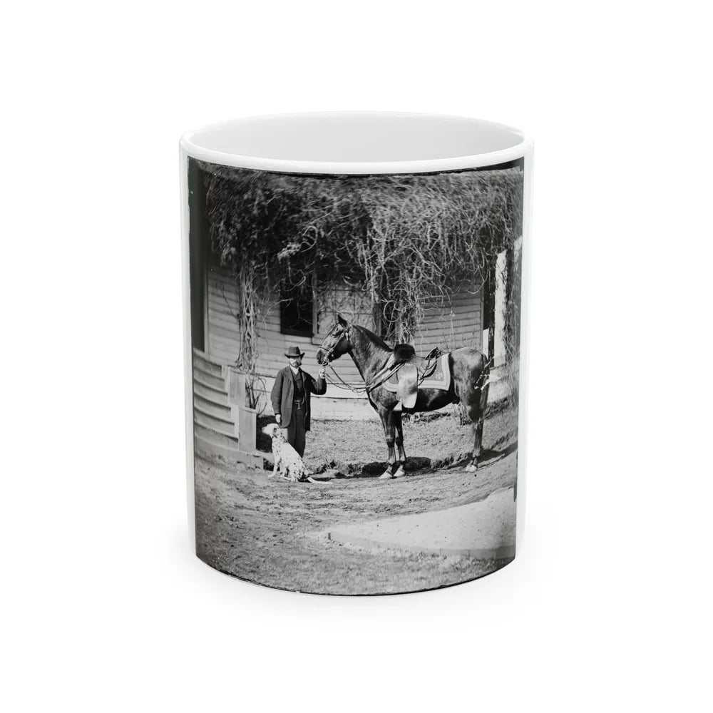 City Point, Virginia. Gen. Rufus Ingalls' Horse And Dog (U.S. Civil War) White Coffee Mug-11oz-Go Mug Yourself