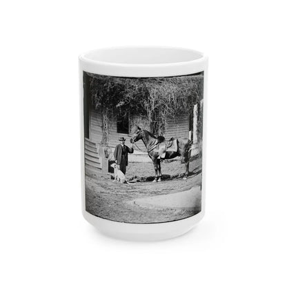 City Point, Virginia. Gen. Rufus Ingalls' Horse And Dog (U.S. Civil War) White Coffee Mug-15oz-Go Mug Yourself