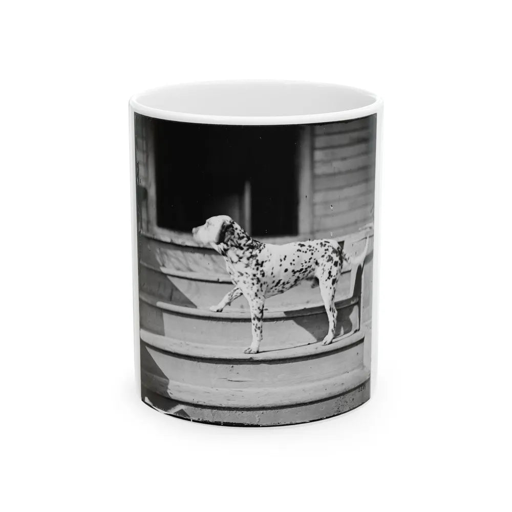 City Point, Virginia. General Rufus Ingall's Coach Dog (U.S. Civil War) White Coffee Mug-11oz-Go Mug Yourself