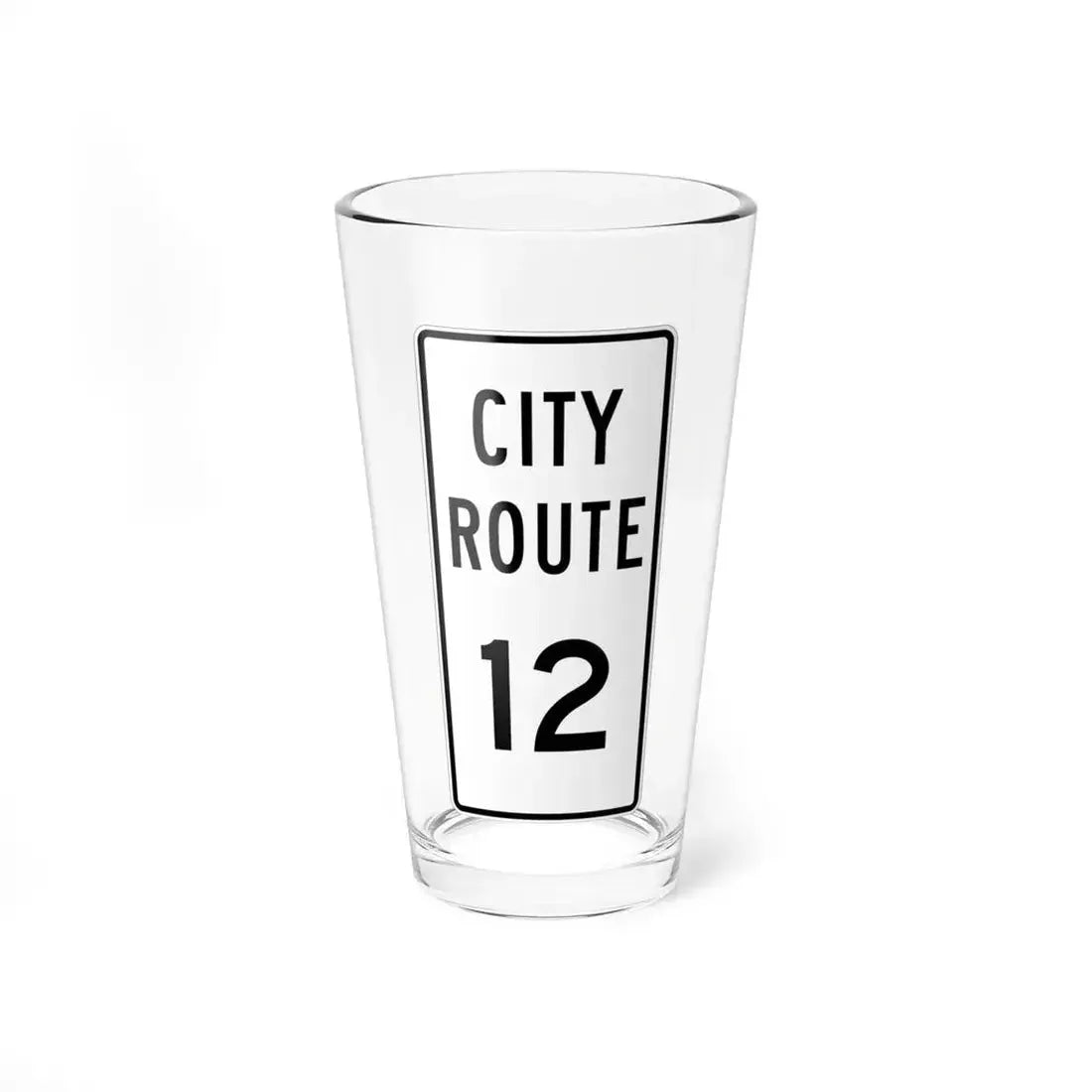 City Route 12 Fremont Ohio (Ohio) (Road Sign) Pint Glass 16oz 16oz - Go Mug Yourself