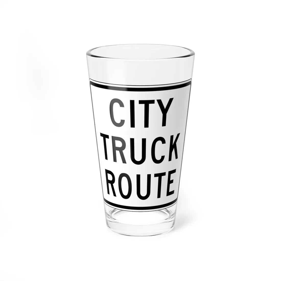 City Truck Route (Michigan) (Road Sign) Pint Glass 16oz 16oz - Go Mug Yourself