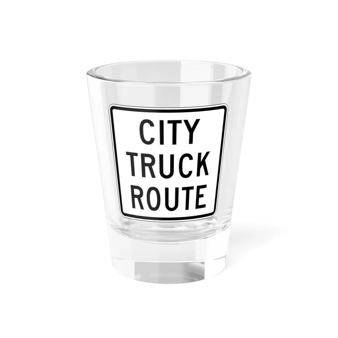 City Truck Route (Michigan) (Road Sign) Shot Glass 1.5oz 1.5oz - Go Mug Yourself