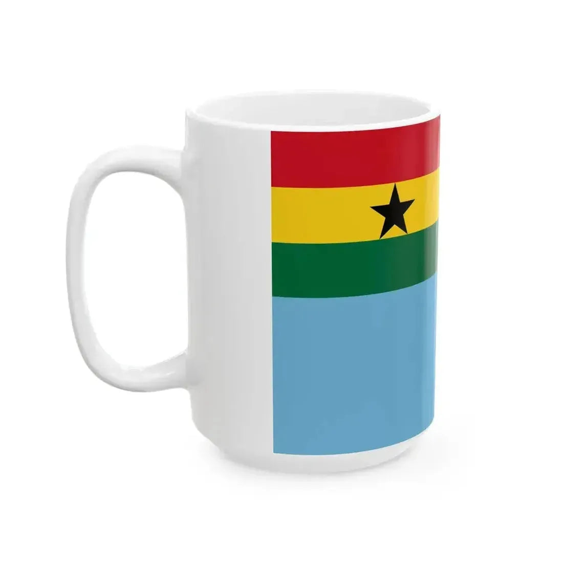 Civil Air Ensign of Ghana (Ghana) White Coffee Mug - Go Mug Yourself