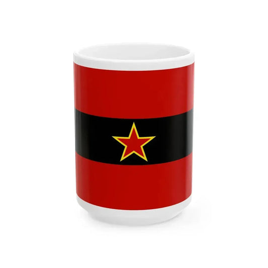 Civil Ensign of Albania 1945 to 1992 - White Coffee Mug 15oz - Go Mug Yourself