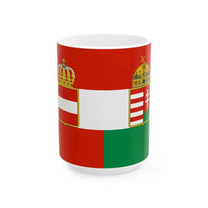 Civil ensign of Austria-Hungary 1869-1918 (Austria) White Coffee Mug 15oz - Go Mug Yourself