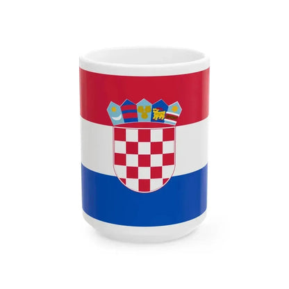 Civil ensign of Croatia Pantone (Croatia) White Coffee Mug 15oz - Go Mug Yourself