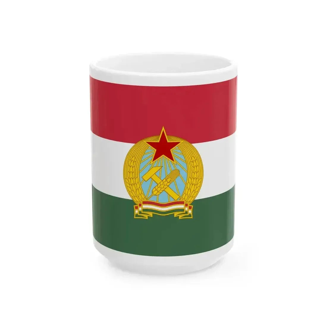 Civil Ensign of Hungary 1950-1957 (Hungary) White Coffee Mug 15oz - Go Mug Yourself