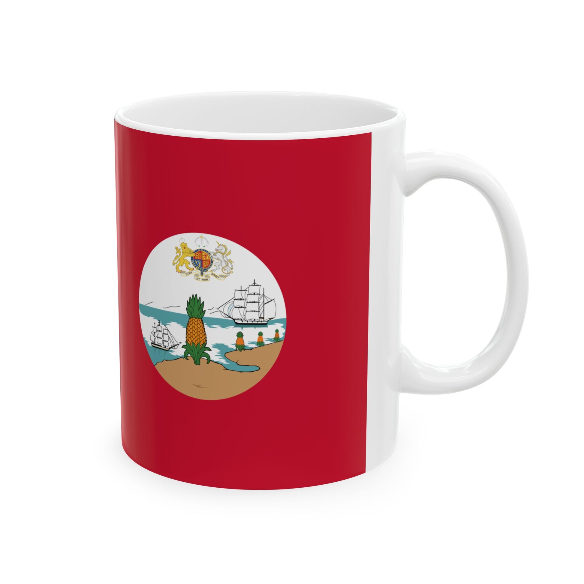 Civil Ensign of Leeward Islands 1871-1952 (Antigua and Barbuda) White Coffee Mug-Go Mug Yourself