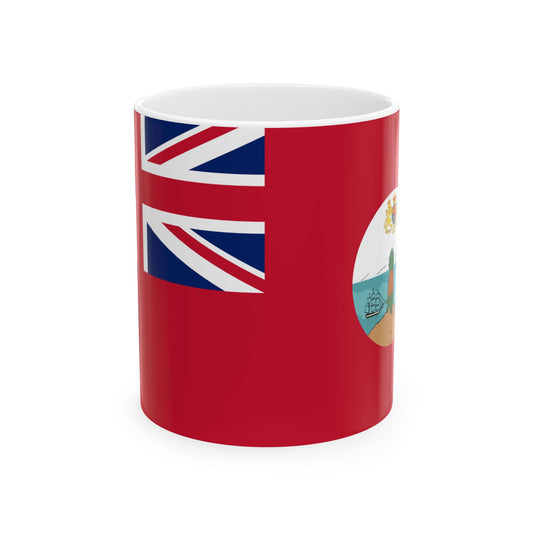 Civil Ensign of Leeward Islands 1952-1958 (Antigua and Barbuda) White Coffee Mug-11oz-Go Mug Yourself