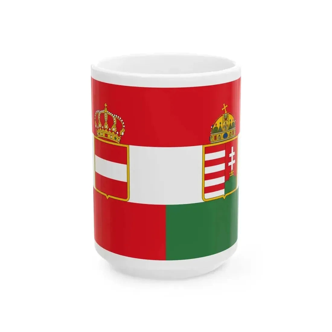 Civil Ensign of the Austro-Hungarian Empire 1869-1918 (Austria) White Coffee Mug 15oz - Go Mug Yourself