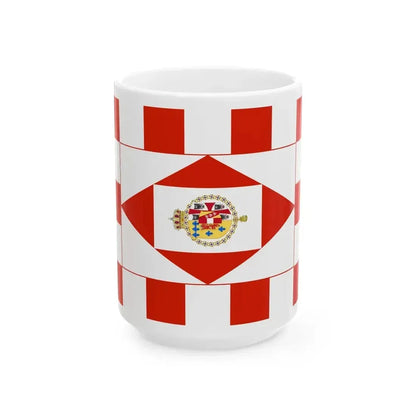 Civil Ensign of the Duchy of Parma Piacenza and Guastalla 1815-1847 (Italy) White Coffee Mug 15oz - Go Mug Yourself