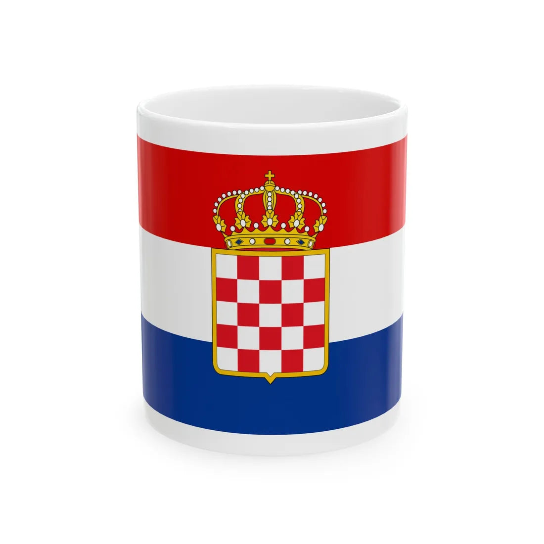 Civil Ensign of the Kingdom of Croatia-Slavonia 1892-1918 (Austria) White Coffee Mug 11oz - Go Mug Yourself