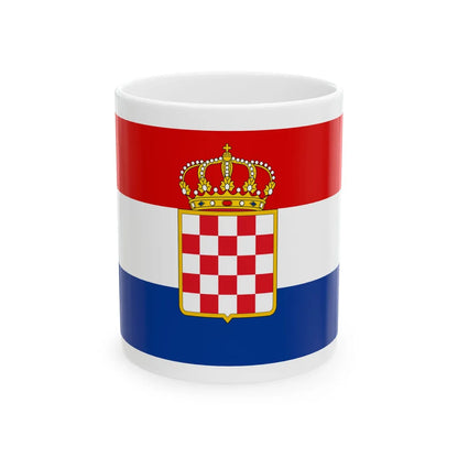 Civil Ensign of the Kingdom of Croatia-Slavonia 1892-1918 (Austria) White Coffee Mug 11oz - Go Mug Yourself
