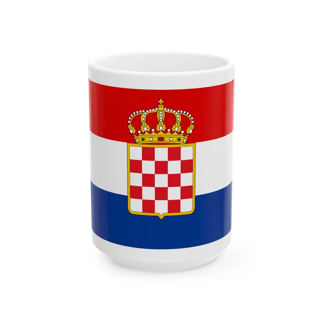 Civil Ensign of the Kingdom of Croatia-Slavonia 1892-1918 (Austria) White Coffee Mug 15oz - Go Mug Yourself