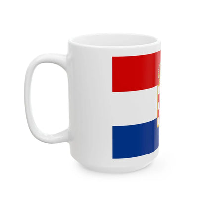 Civil Ensign of the Kingdom of Croatia-Slavonia 1892-1918 (Austria) White Coffee Mug - Go Mug Yourself