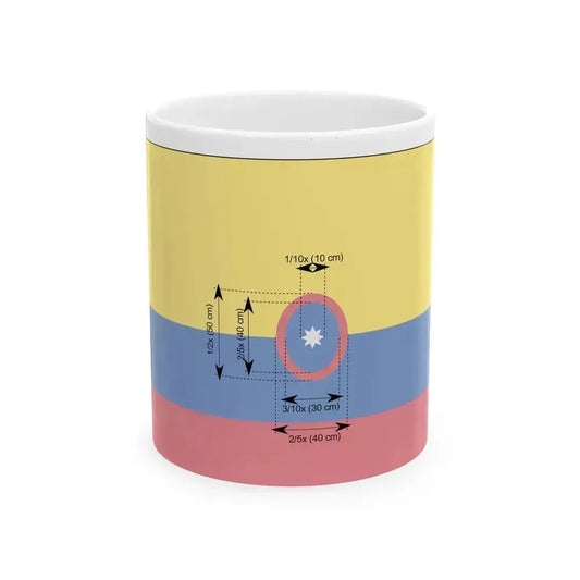 Civil flag of Colombia construction sheet (Colombia) White Coffee Mug 11oz - Go Mug Yourself