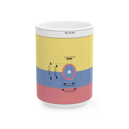 Civil flag of Colombia construction sheet (Colombia) White Coffee Mug 15oz - Go Mug Yourself