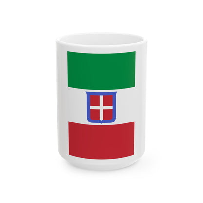 Civil flag of Italy 1861-1946 2 by 3 size hanging version (Eritrea) White Coffee Mug-15oz-Go Mug Yourself