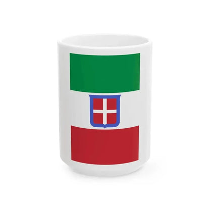 Civil flag of Italy 1861-1946 2 by 3 size hanging version (Eritrea) White Coffee Mug 15oz - Go Mug Yourself