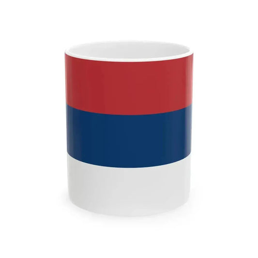 Civil flag of Serbia (Serbia) White Coffee Mug 11oz - Go Mug Yourself