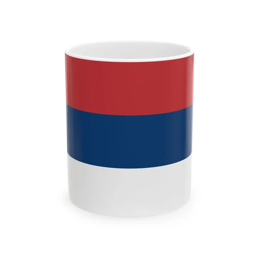 Civil flag of Serbia (Serbia) White Coffee Mug 11oz - Go Mug Yourself