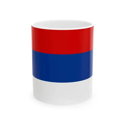 Civil Flag of Serbia variant (Serbia) White Coffee Mug 11oz - Go Mug Yourself
