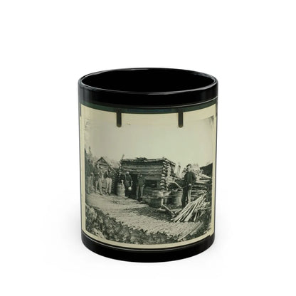 Civil War Camp Of The 6th N.Y. Artillery At Brandy Station, Virginia, Showing Union Soldiers In Front Of Log Company Kitchen (U.S. Civil War) Black Coffee Mug-11oz-Go Mug Yourself