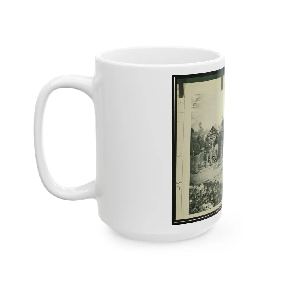 Civil War Camp Of The 6th N.Y. Artillery At Brandy Station, Virginia, Showing Union Soldiers In Front Of Log Company Kitchen (U.S. Civil War) White Coffee Mug-Go Mug Yourself