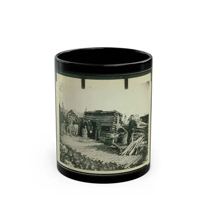 Civil War Camp Of The 6th N.Y. Artillery At Brandy Station, Virginia, Showing Union Soldiers In Front Of Log Company Kitchen (U.S. Civil War) Black Coffee Mug 11oz - Go Mug Yourself