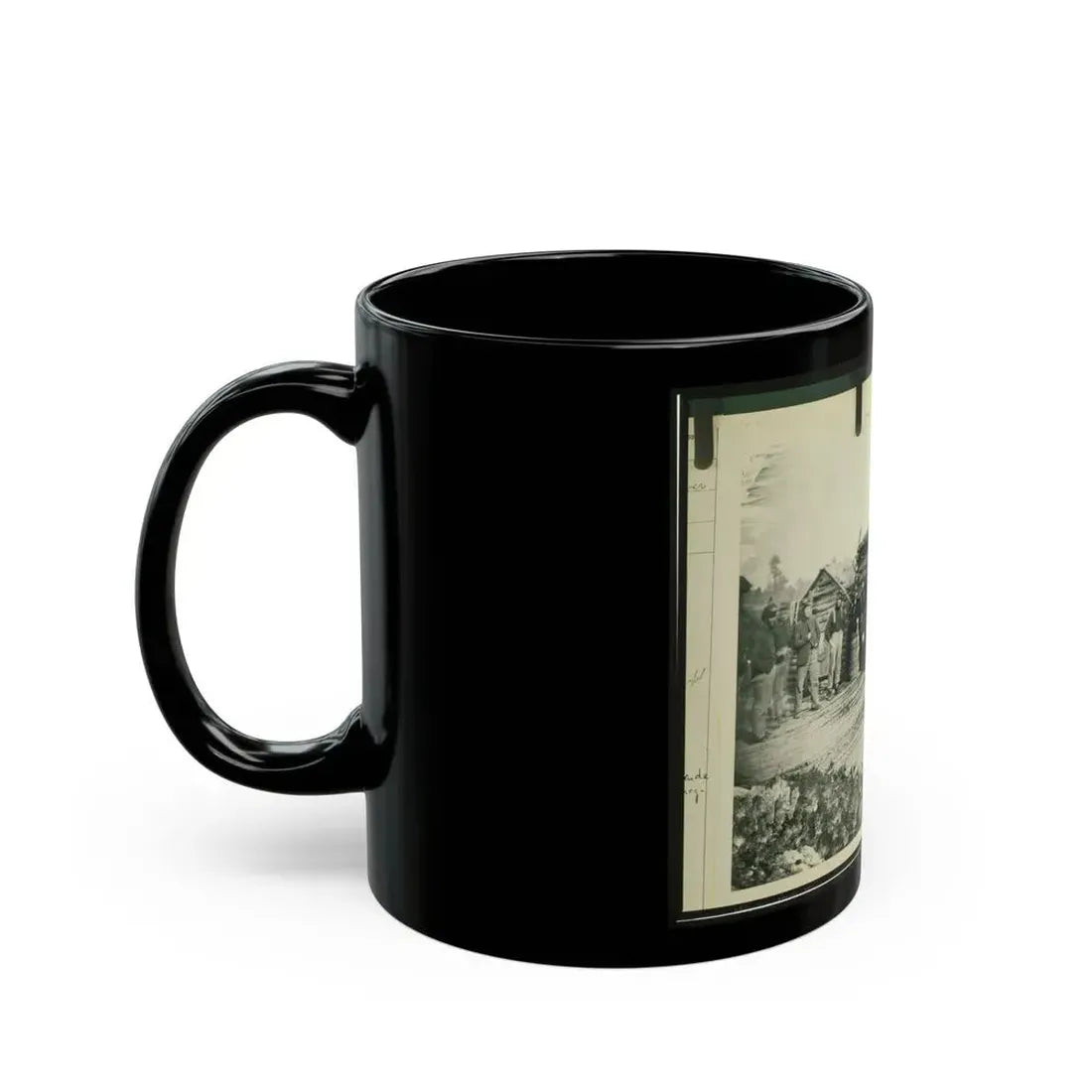 Civil War Camp Of The 6th N.Y. Artillery At Brandy Station, Virginia, Showing Union Soldiers In Front Of Log Company Kitchen (U.S. Civil War) Black Coffee Mug - Go Mug Yourself